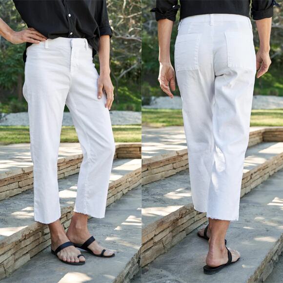 Frank & Eileen Kinsale Linen Pants White - Picture 1 of 11